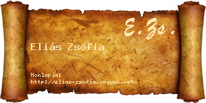 Eliás Zsófia névjegykártya
